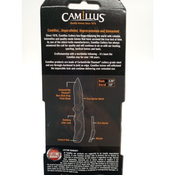 Camillus Inflame Folding Knife 3.25" Titanium 440 Steel Blade Synthetic Handle - Picture 10 of 11